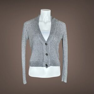 Women's American Eagle Grey Cardigan Sweater, Three Button Closure Size X-Small